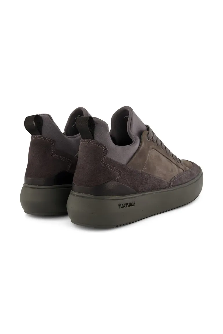 sneakers Blackstone effen leer grijs