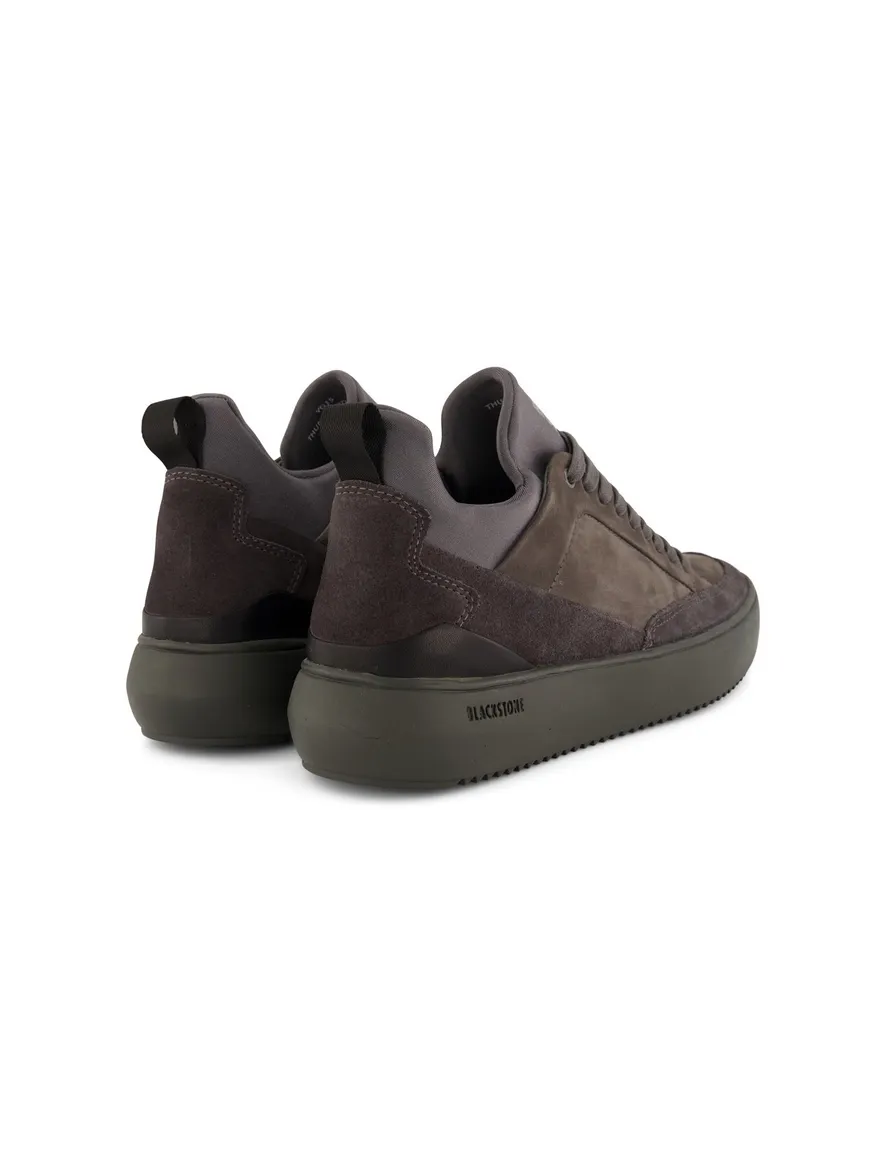 sneakers Blackstone effen leer grijs