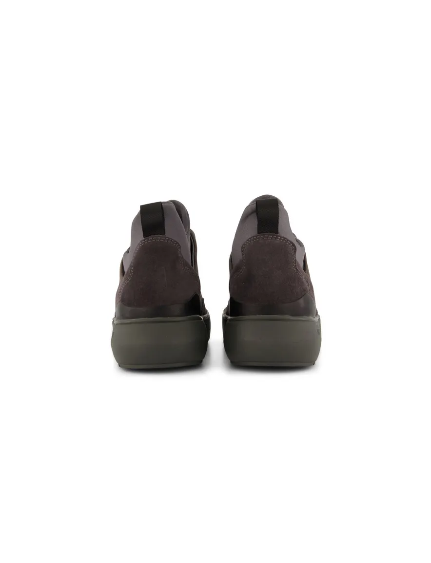 sneakers Blackstone effen leer grijs