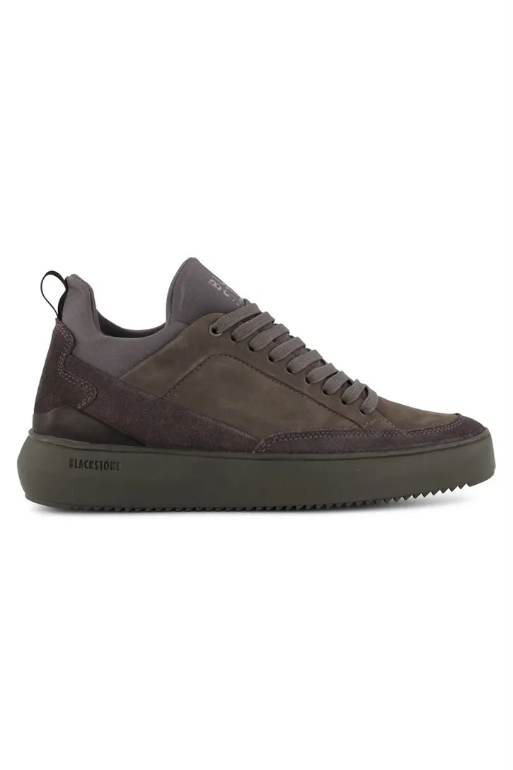 Blackstone sneakers effen leer grijs