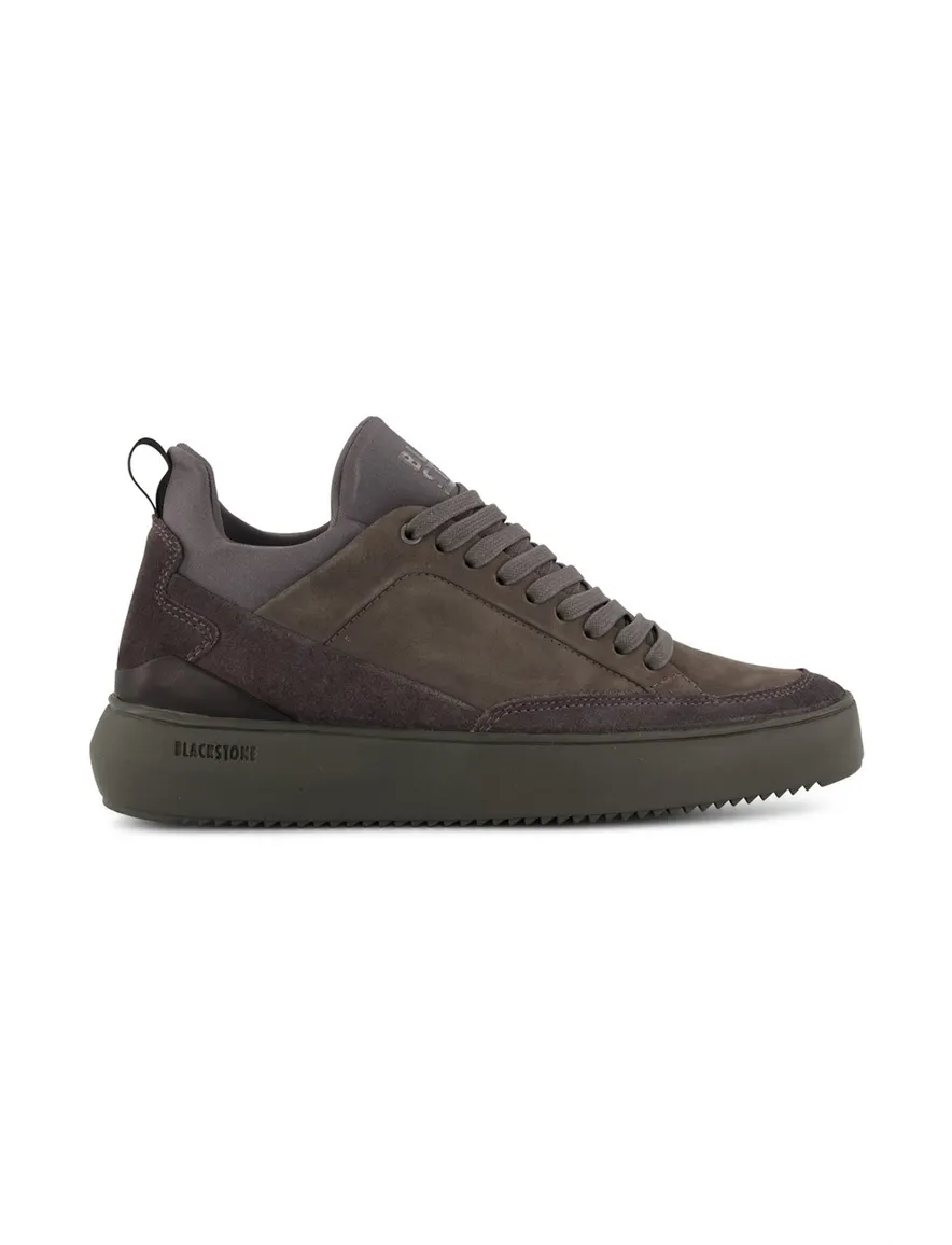 sneakers Blackstone effen leer grijs