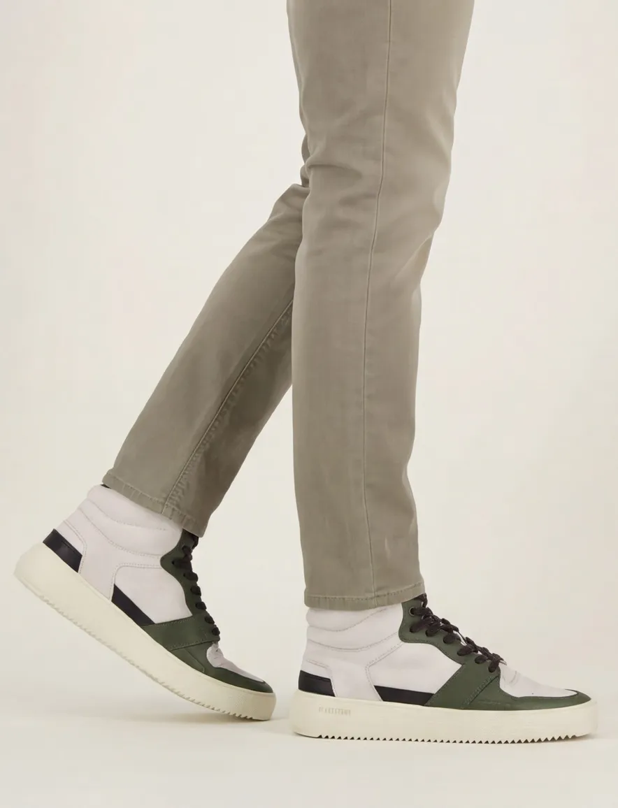 Blackstone sneakers wit effen leer