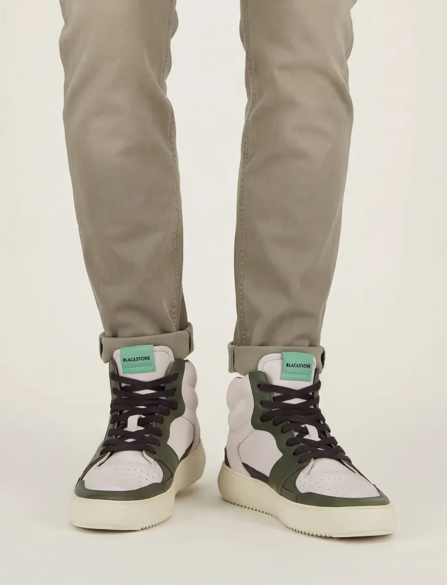 Blackstone sneakers wit effen leer