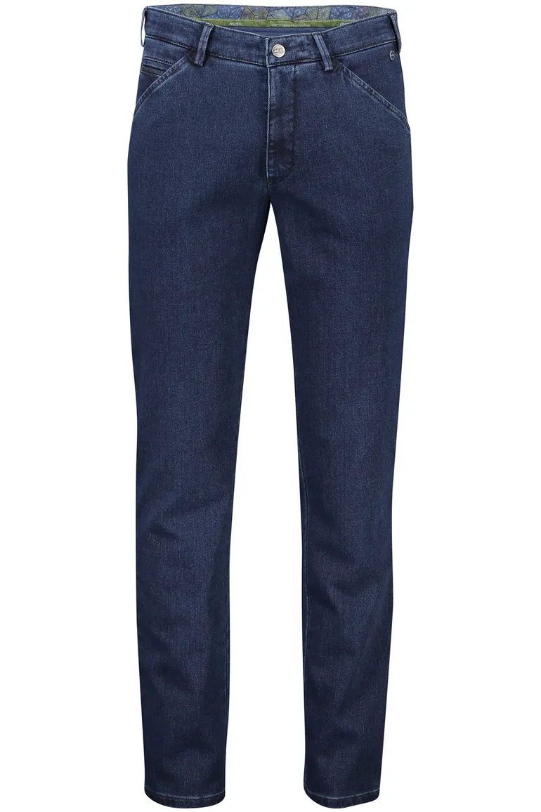 Meyer jeans Chicago effen blauw katoen normale fit