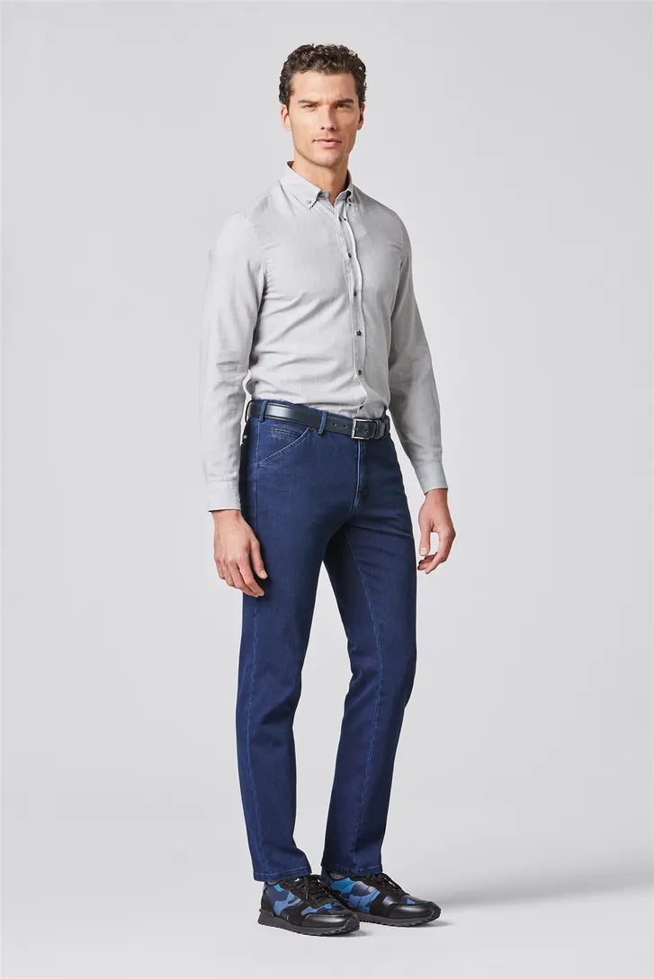 Broek Meyer Chicago blauw spijker