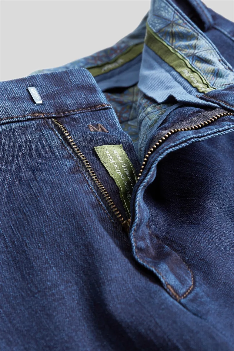 jeans Meyer blauw effen katoen, polyester, stretch, wol Chicago