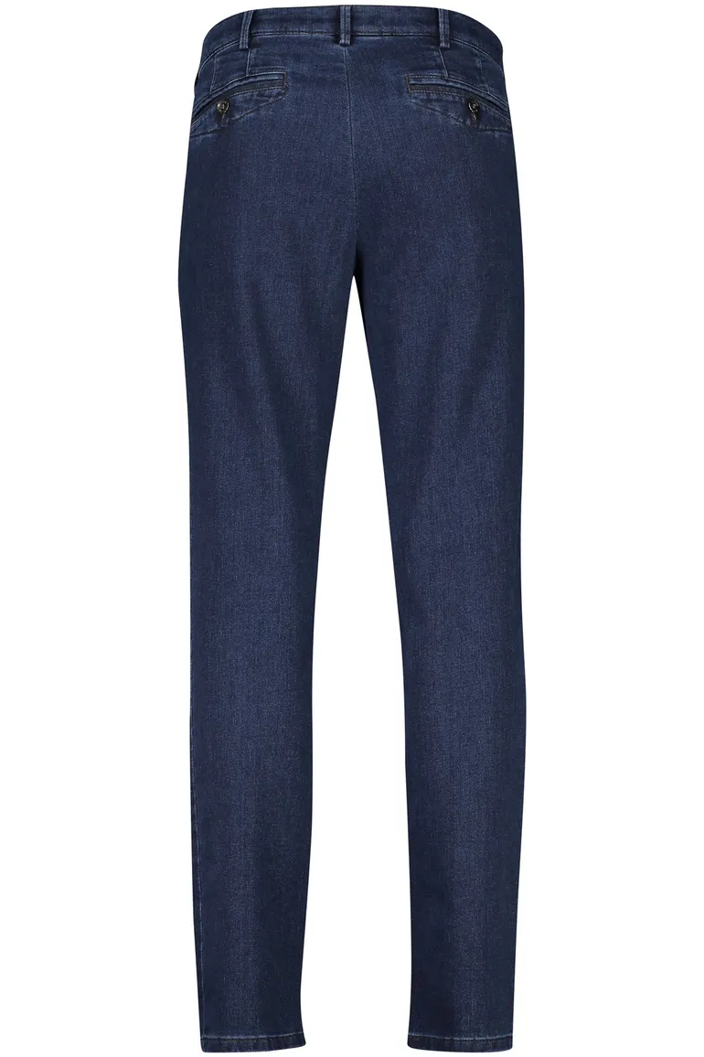Meyer jeans Chicago effen blauw katoen normale fit