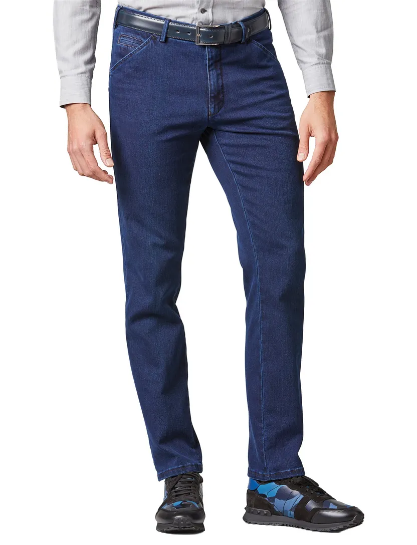 Broek Meyer Chicago blauw spijker