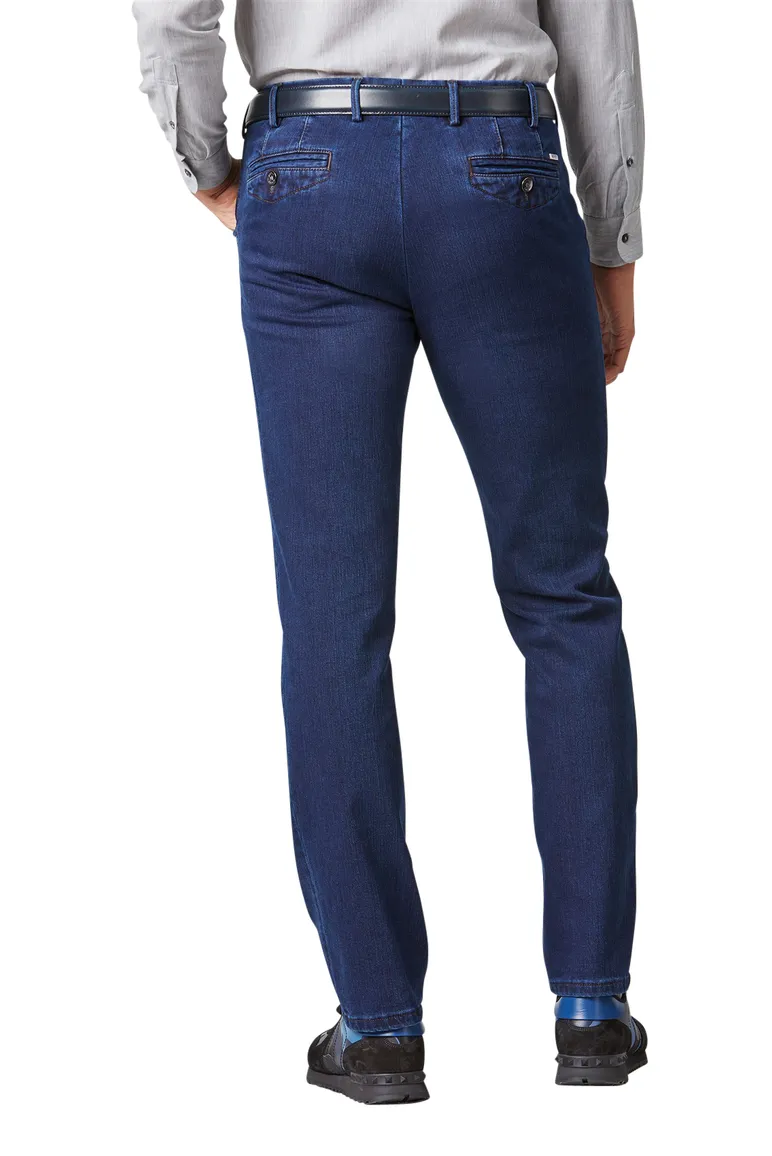 jeans Meyer blauw effen katoen, polyester, stretch, wol Chicago