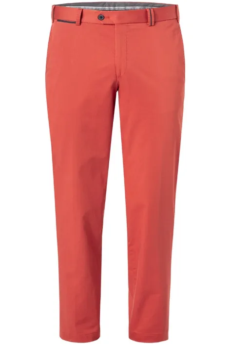 Hiltl katoenen broek Peaker-S normale fit rood effen