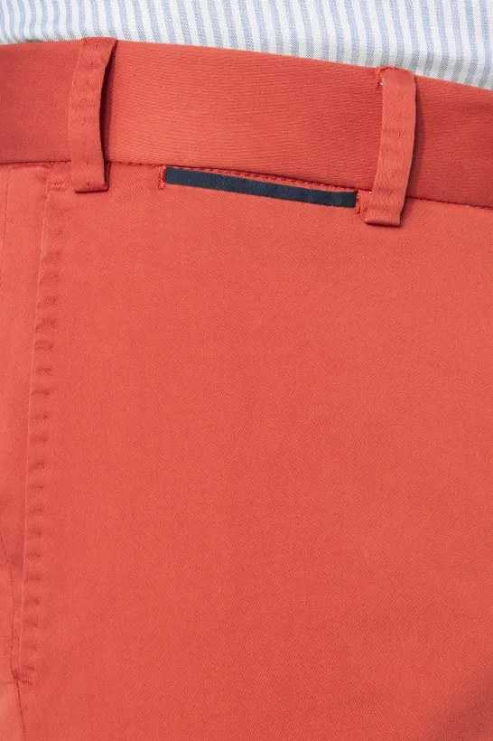 Hiltl katoenen broek Peaker-S normale fit rood effen