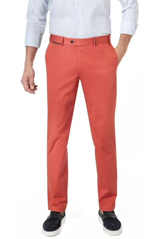 Hiltl katoenen broek Peaker-S normale fit rood effen