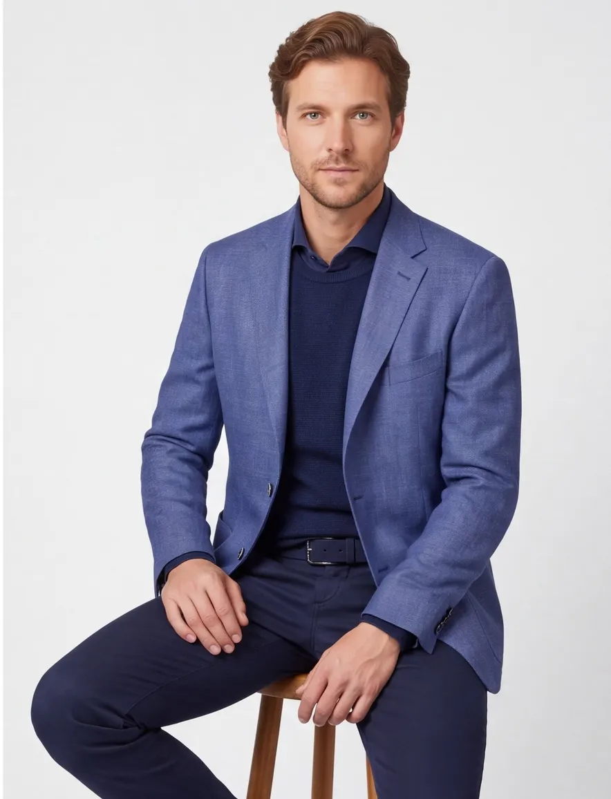 Dressler colbert Shaped Fit blauw