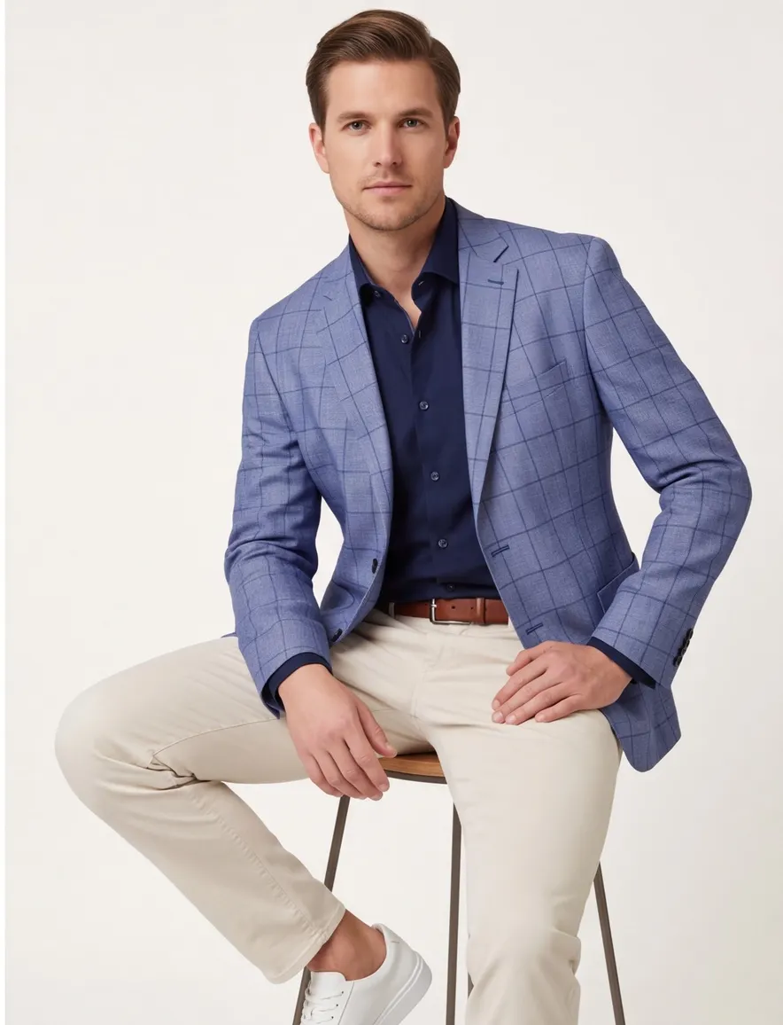 Blauw Dressler colbert Comfort Fit