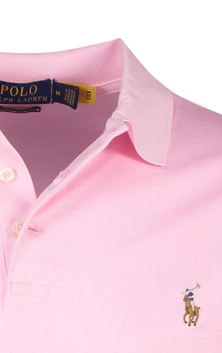 Polo Ralph Lauren poloshirt Custom Slim Fit roze katoen