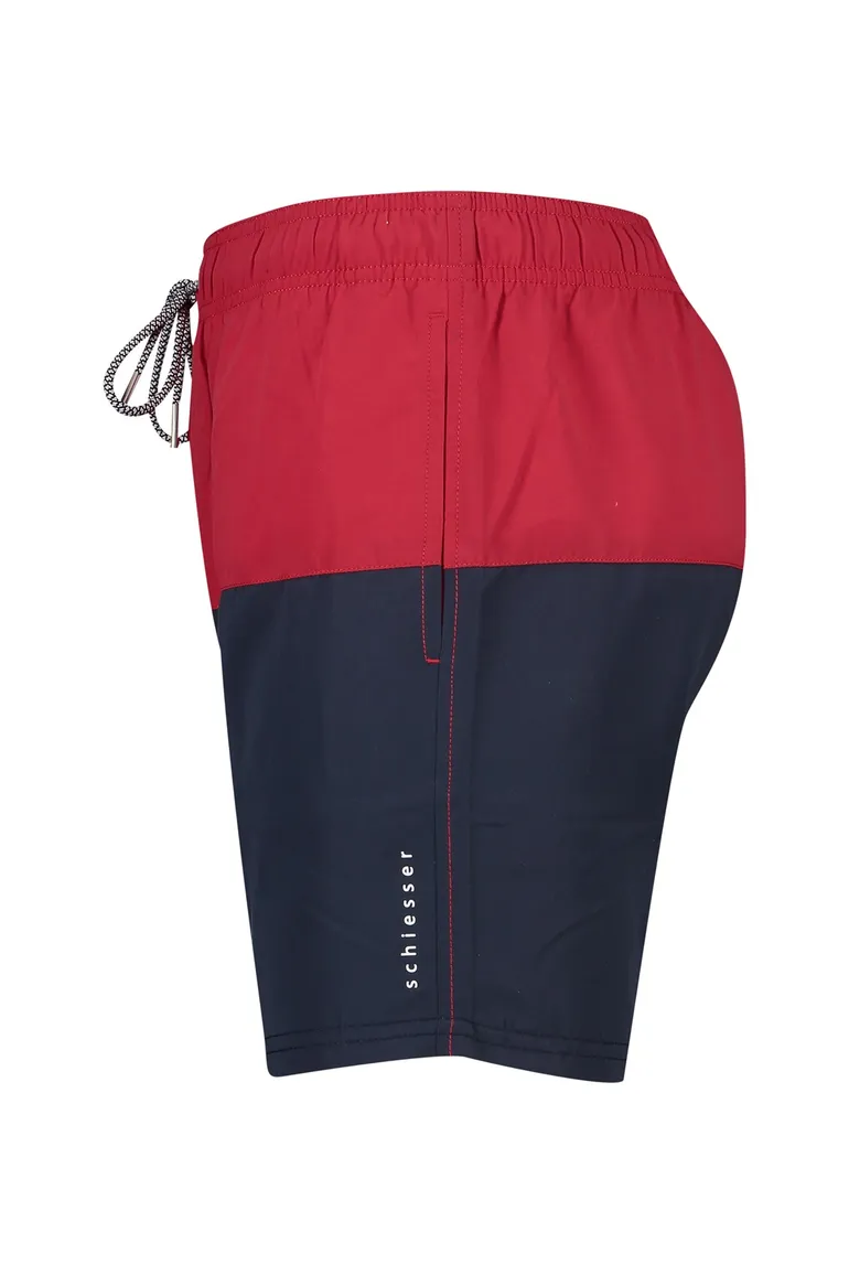 Schiesser zwemshort blauw rood touwtjes