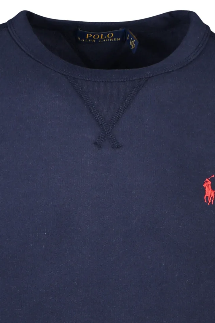 Polo Ralph Lauren trui donkerblauw effen katoen ronde hals