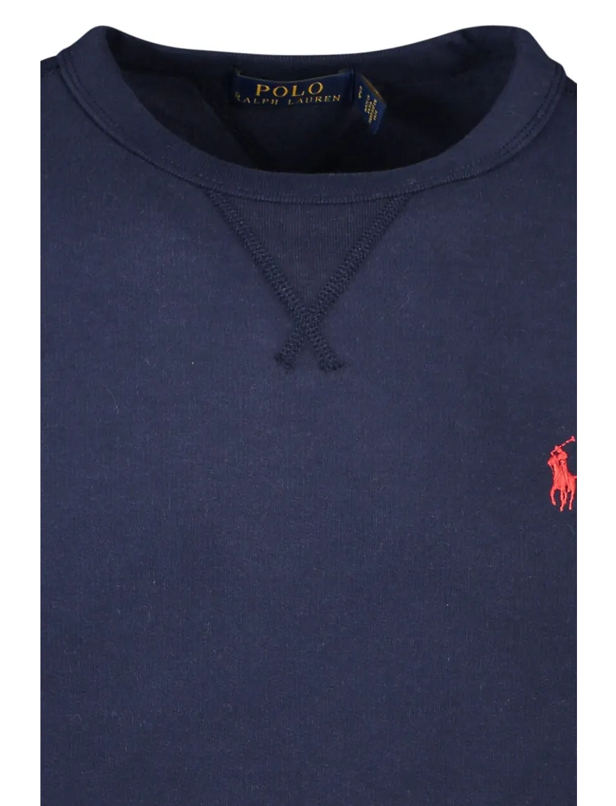 Polo Ralph Lauren trui ronde hals donkerblauw effen katoen