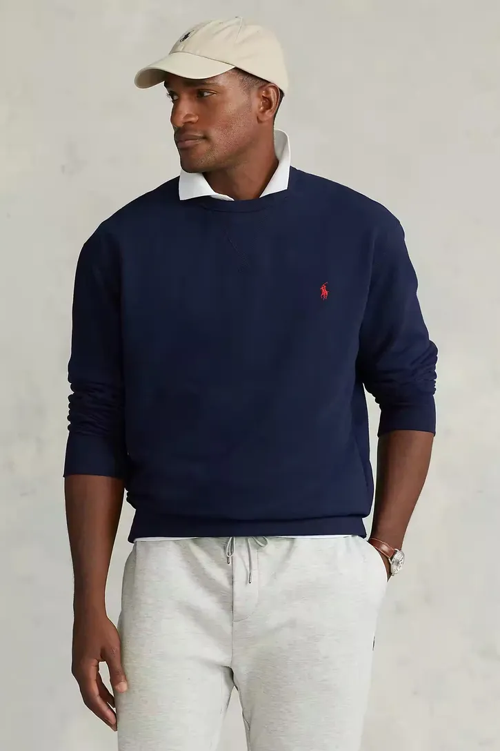 Polo Ralph Lauren trui donkerblauw effen katoen ronde hals