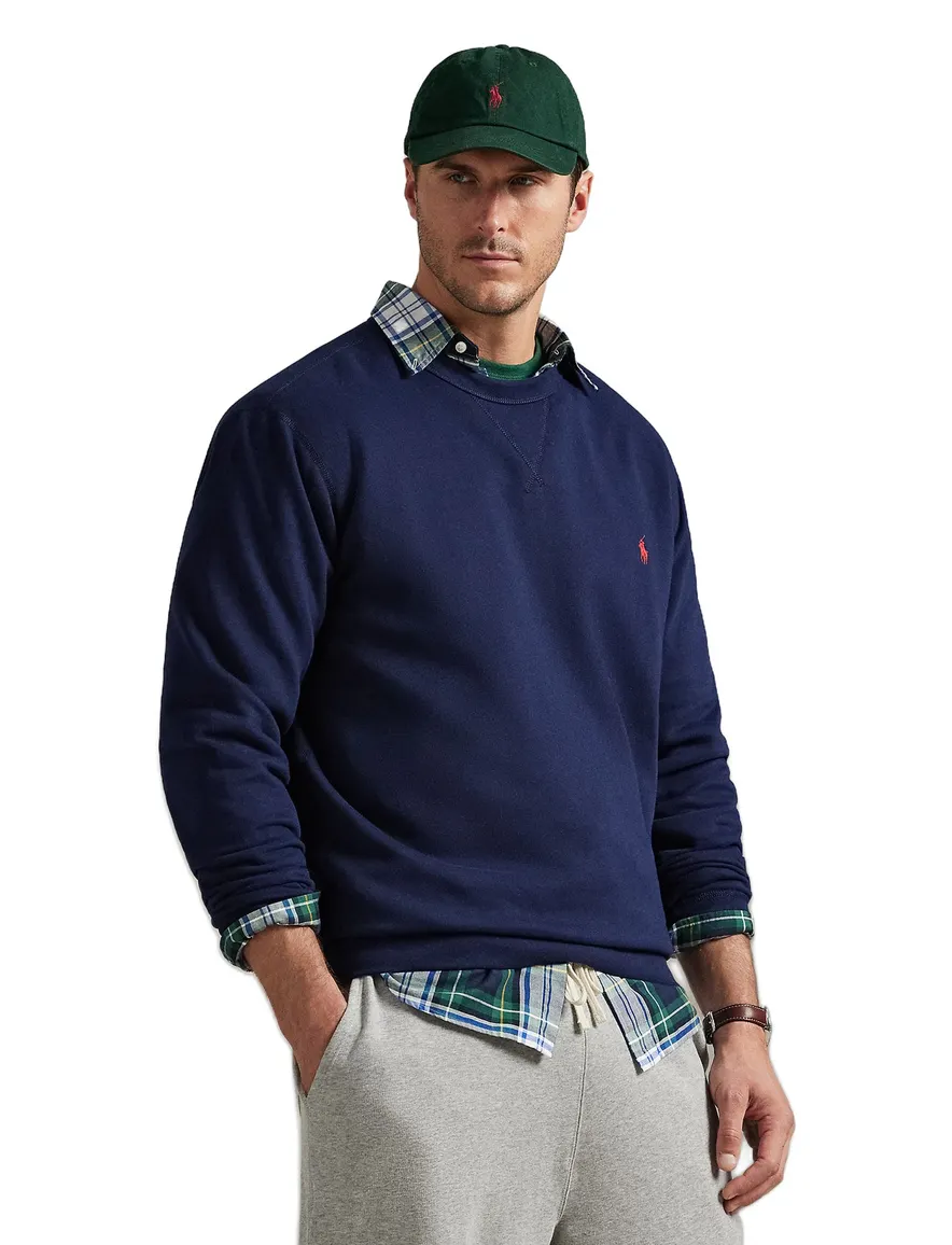 Polo Ralph Lauren trui ronde hals donkerblauw effen katoen