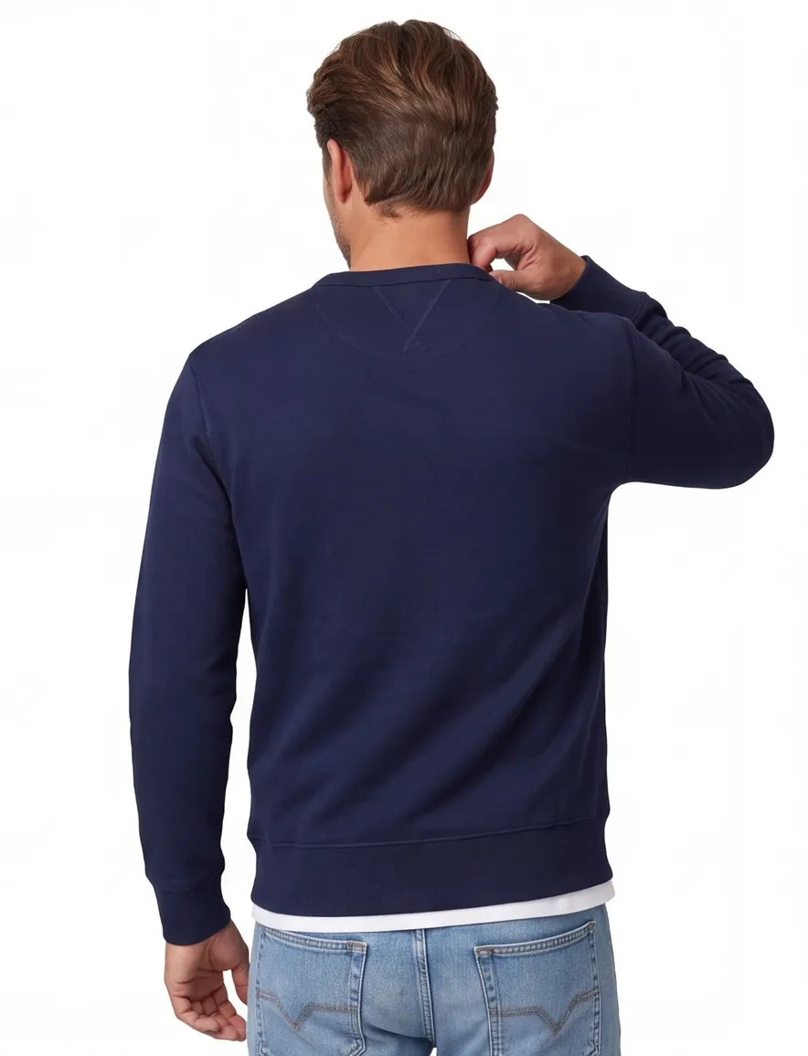 Polo Ralph Lauren trui ronde hals donkerblauw effen katoen
