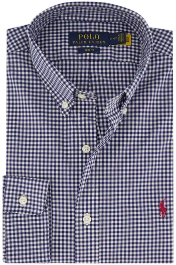 Polo Ralph Lauren Polo Ralph Lauren casual overhemd Slim Fit slim fit blauw geruit katoen