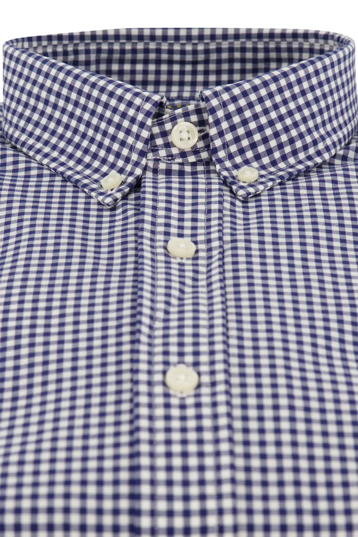 Polo Ralph Lauren casual overhemd Slim Fit blauw geruit katoen slim fit
