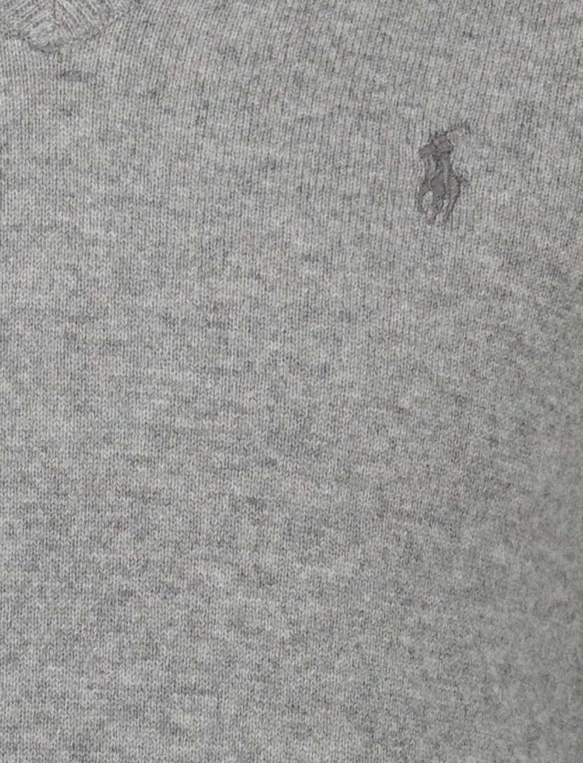 Polo Ralph Lauren Classic Fit trui grijs gemêleerd merinowol v-hals