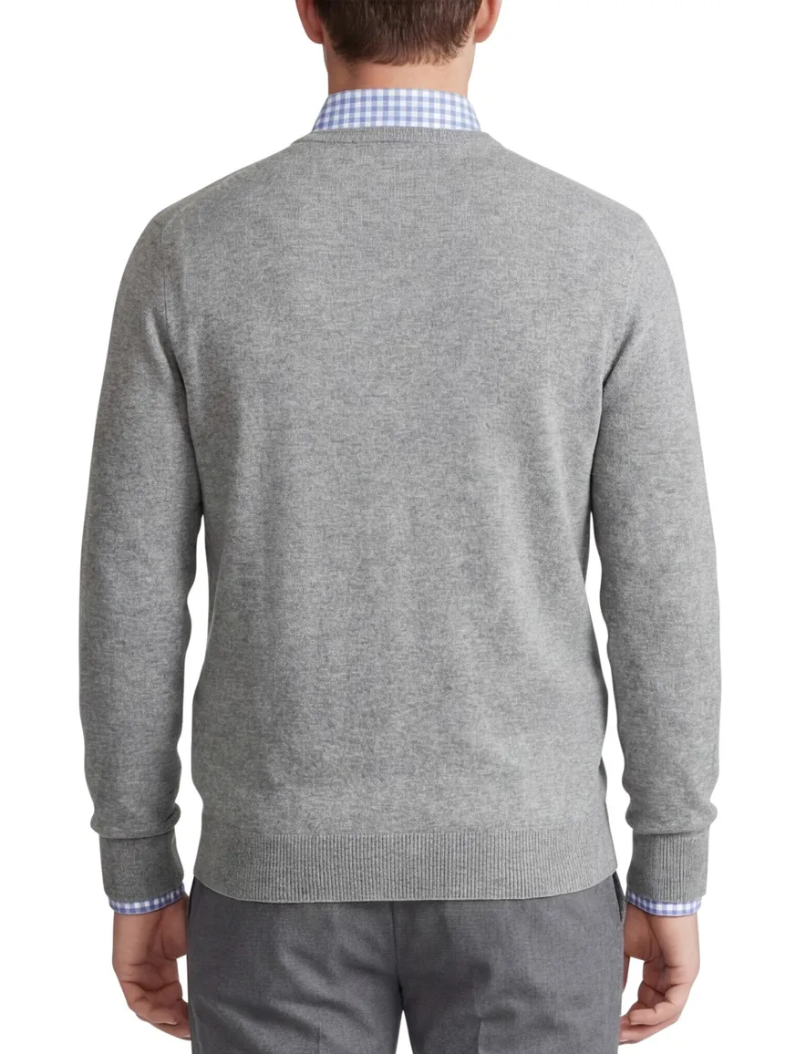 trui Polo Ralph Lauren grijs gemêleerd merinowol v-hals
