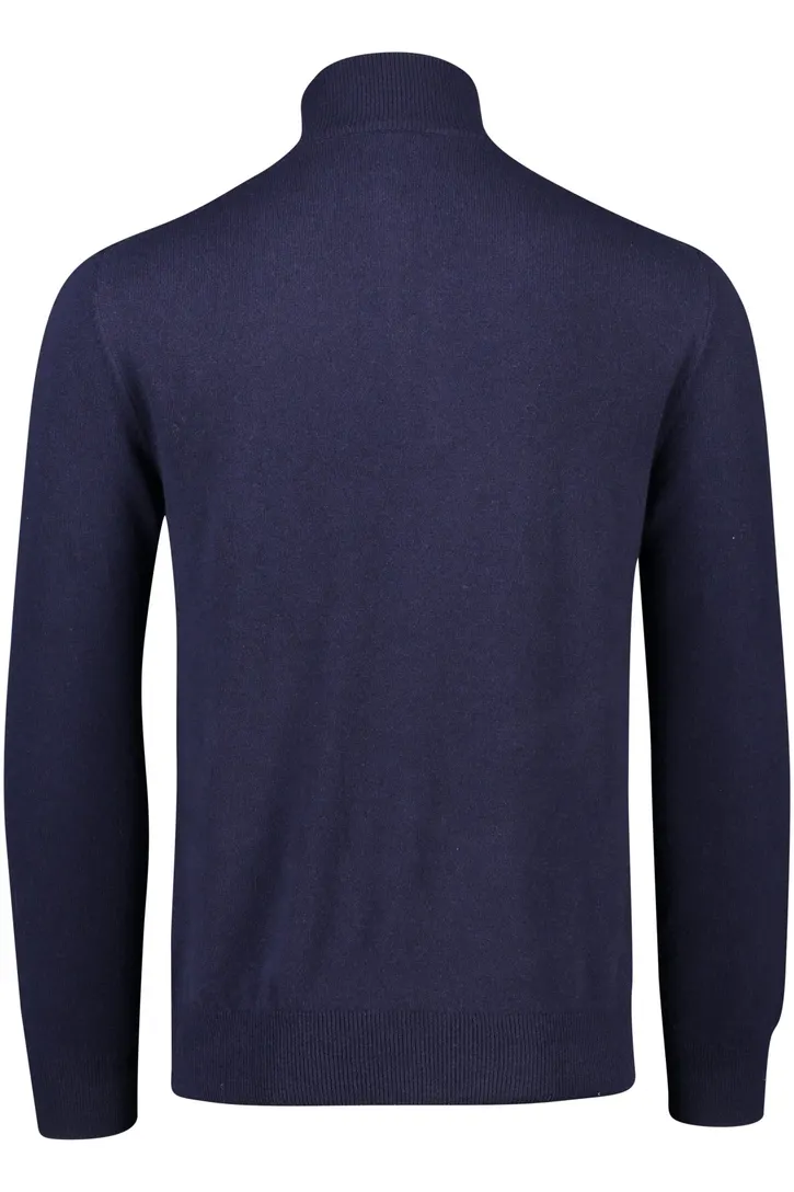 Polo Ralph Lauren trui donkerblauw effen merinowol opstaande kraag