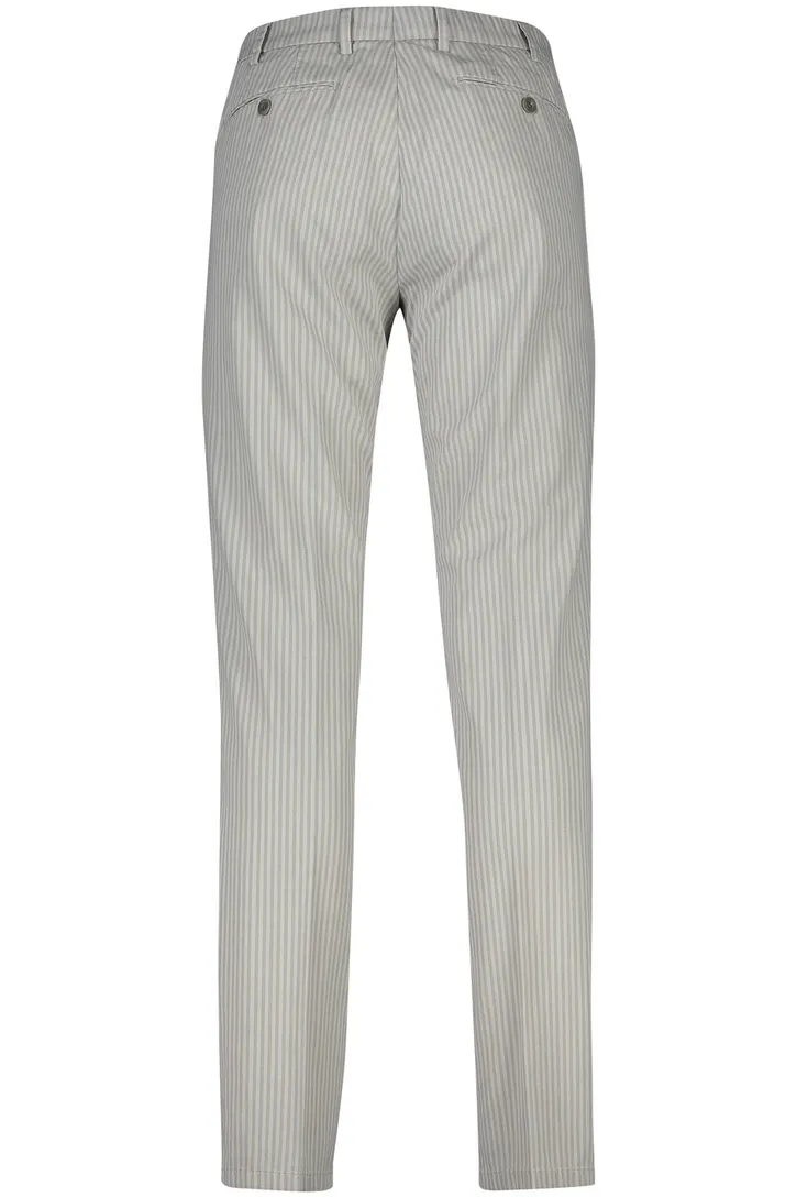 Meyer chino zand blauw gestreept Modern Fit Bonn