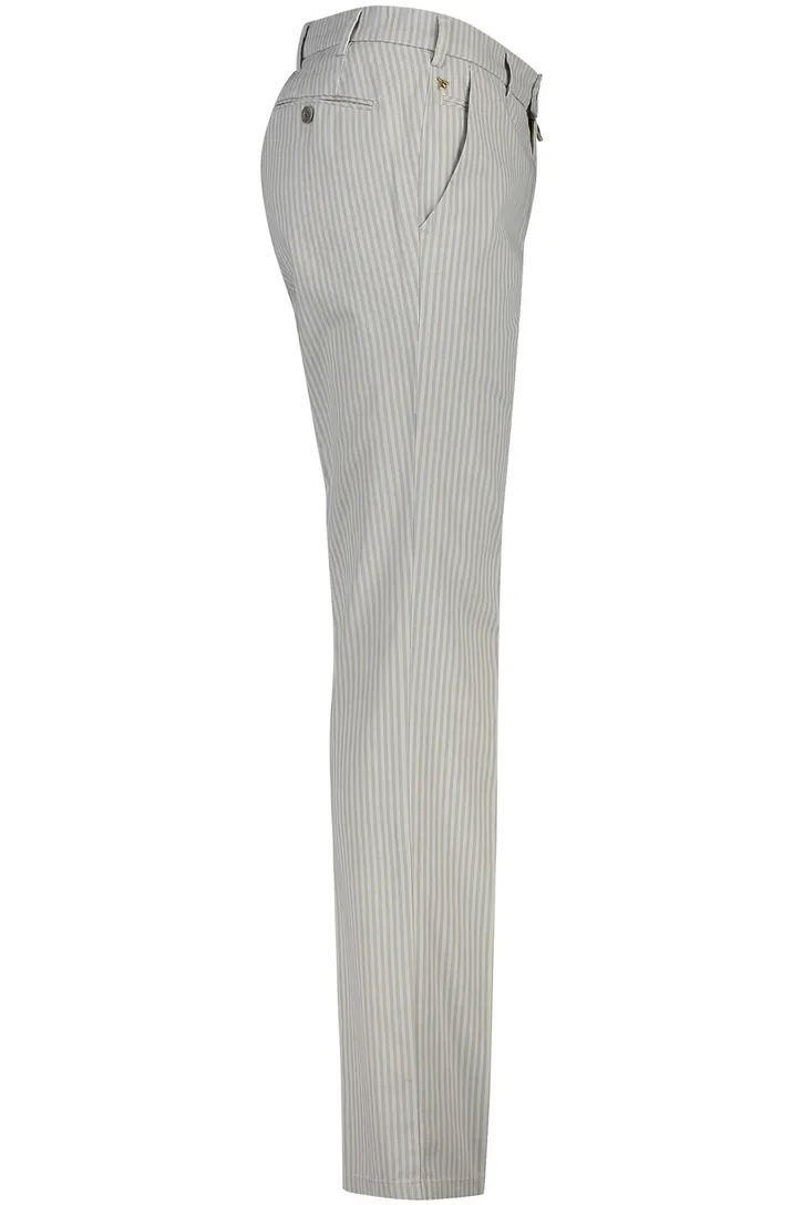 Meyer chino zand blauw gestreept Modern Fit Bonn