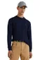 trui Tommy Hilfiger donkerblauw effen katoen ronde hals