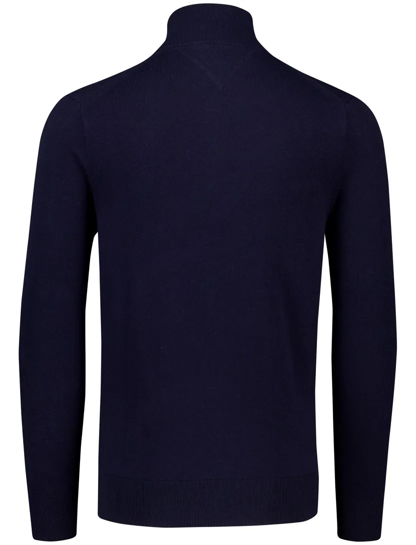 katoenen trui Tommy Hilfiger donkerblauw half zip