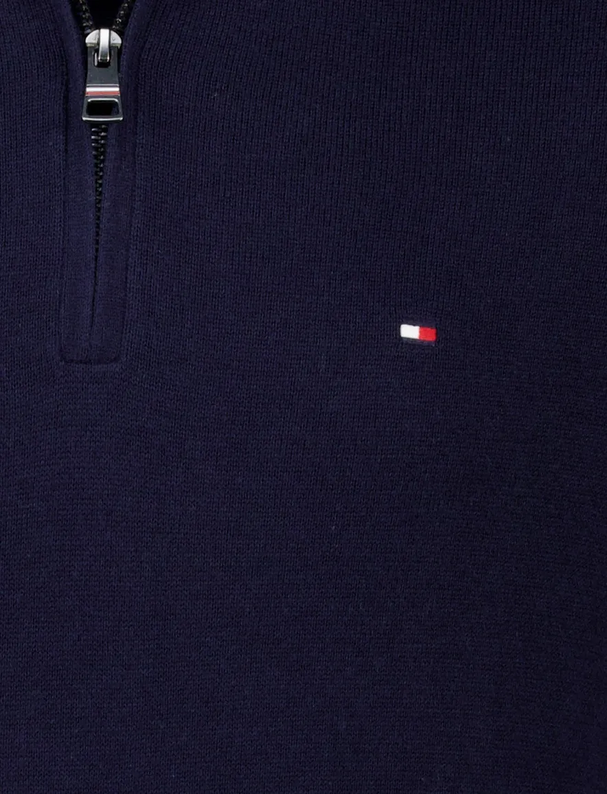 Tommy Hilfiger trui donkerblauw effen normale fit katoen