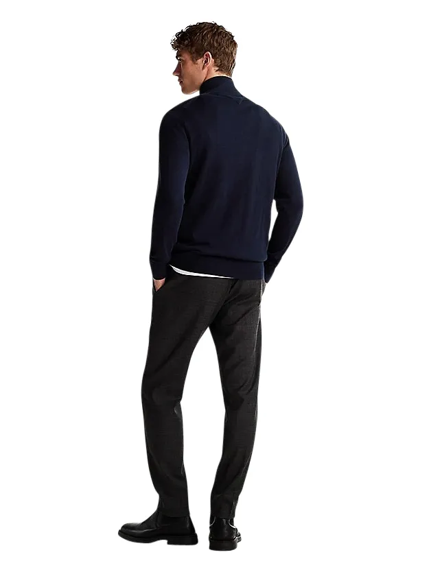katoenen trui Tommy Hilfiger donkerblauw half zip