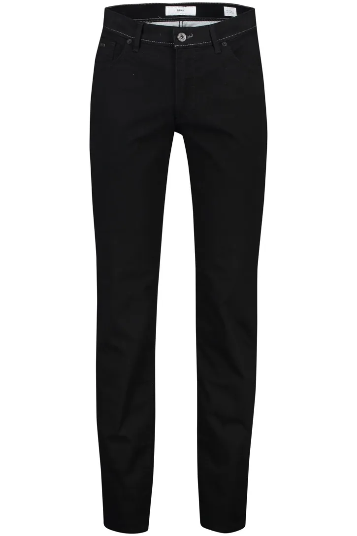 Broek Brax 5-pocket zwart effen katoen