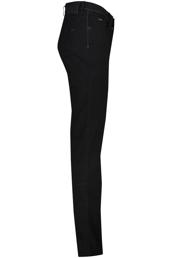 Broek Brax 5-pocket zwart effen katoen
