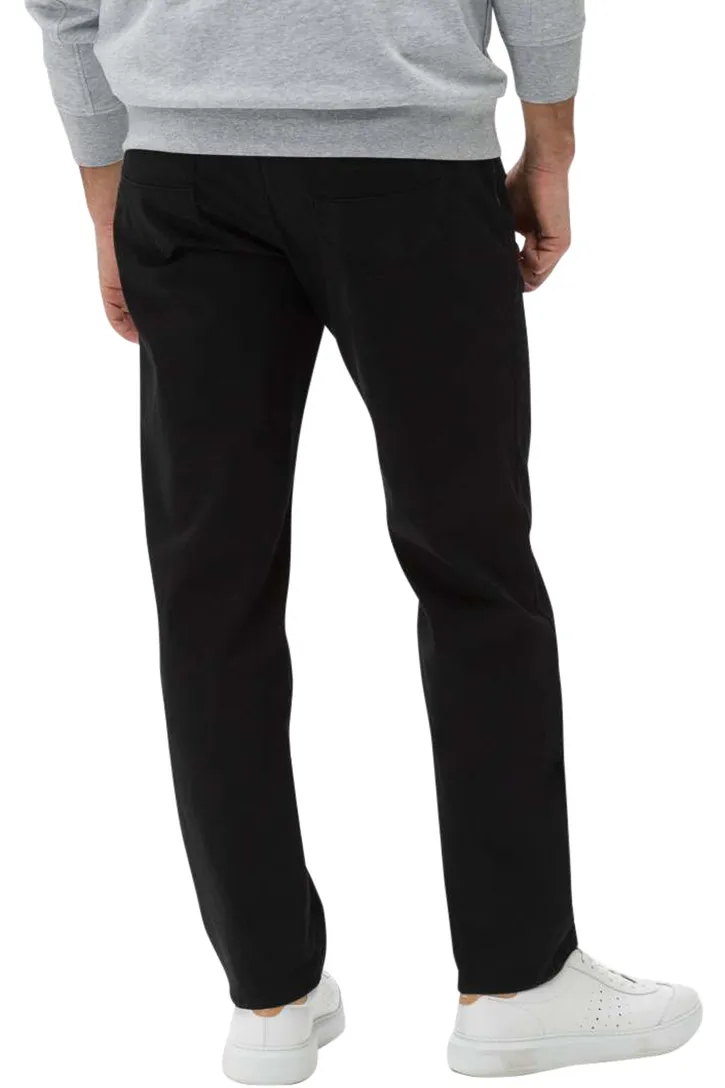 Broek Brax 5-pocket zwart effen katoen