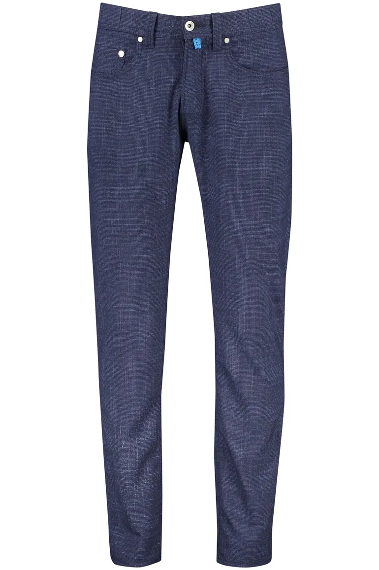 jeans Pierre Cardin donkerblauw geruit katoen Lyon