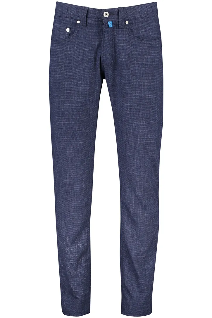 Pierre Cardin jeans donkerblauw geruit katoen Lyon