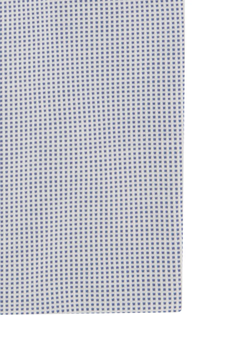 overhemd korte mouw Olymp Luxor Modern Fit blauw geprint katoen normale fit
