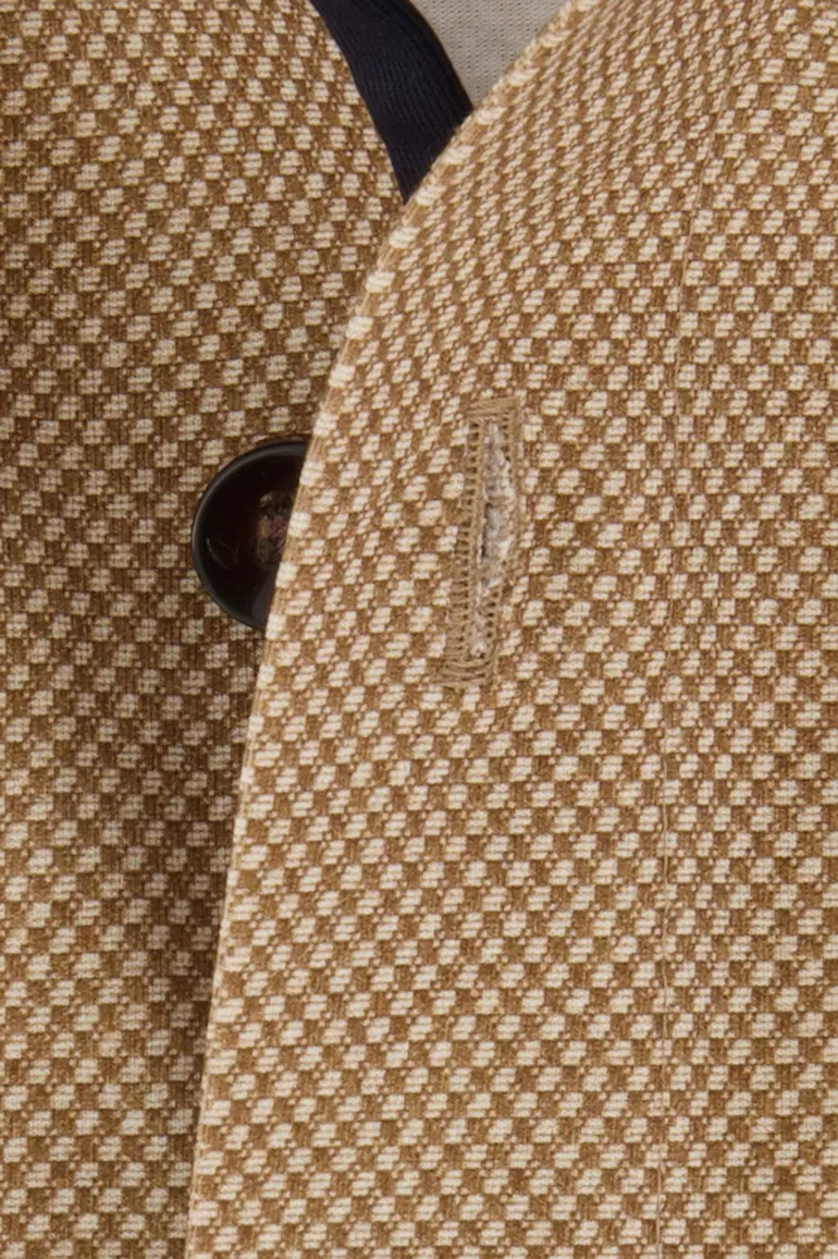 Olymp business overhemd Level Five extra slim fit bruin geprint katoen