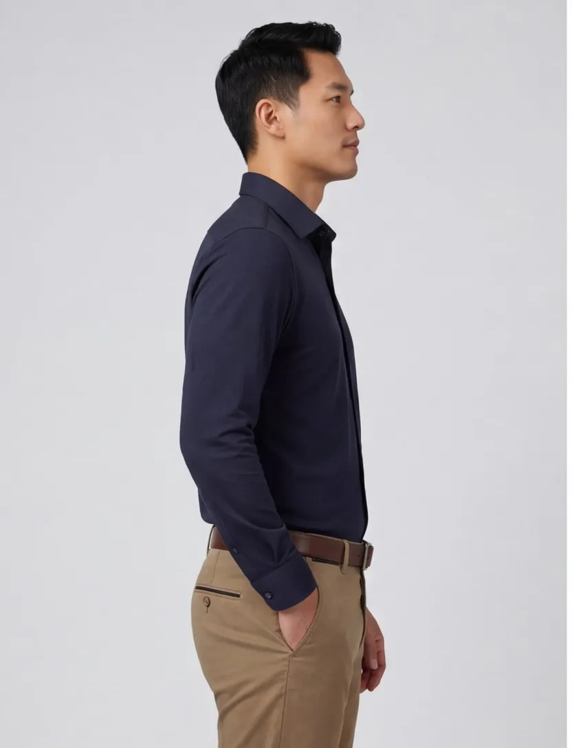 OLYMP overhemd super slim fit donkerblauw katoen ml7
