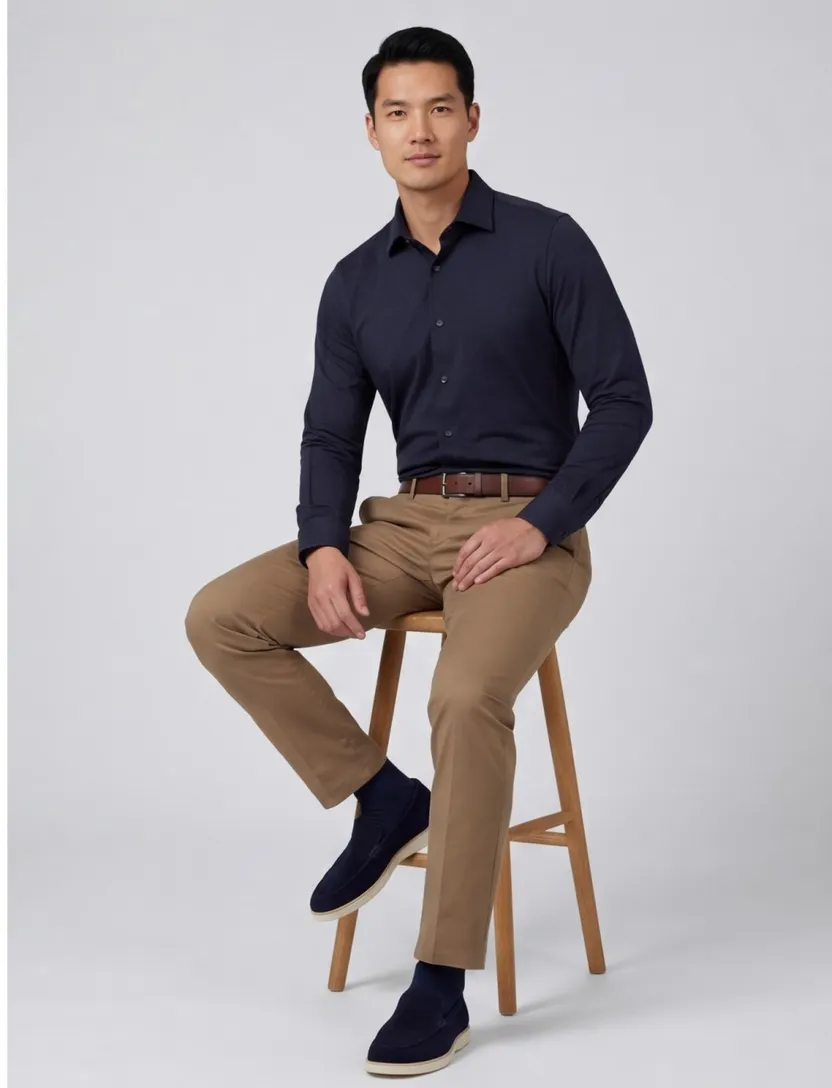 OLYMP overhemd super slim fit donkerblauw katoen ml7