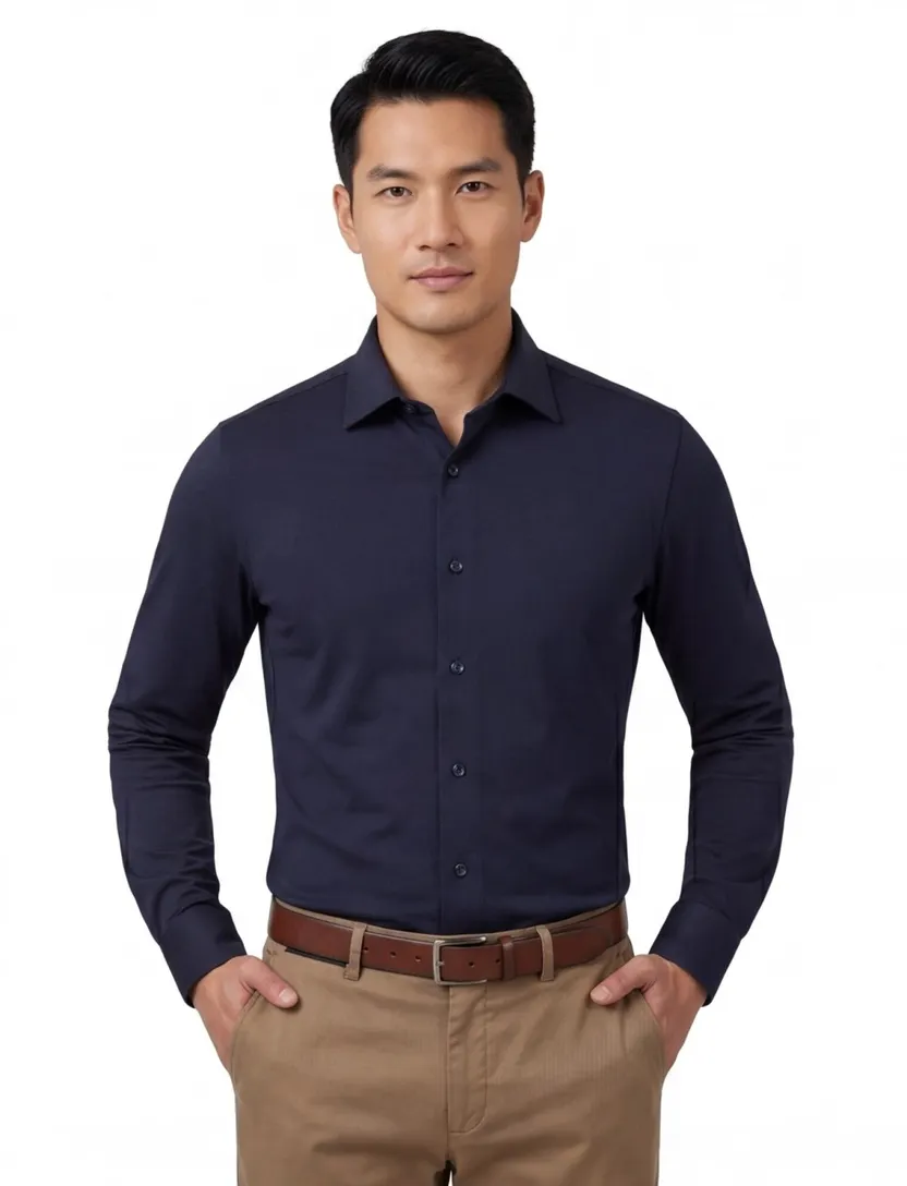 OLYMP overhemd super slim fit donkerblauw katoen ml7