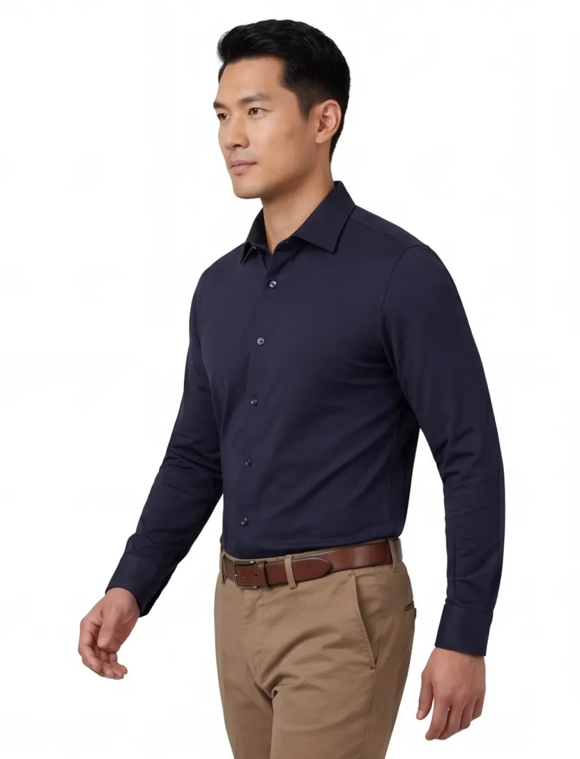 OLYMP overhemd super slim fit donkerblauw katoen ml7