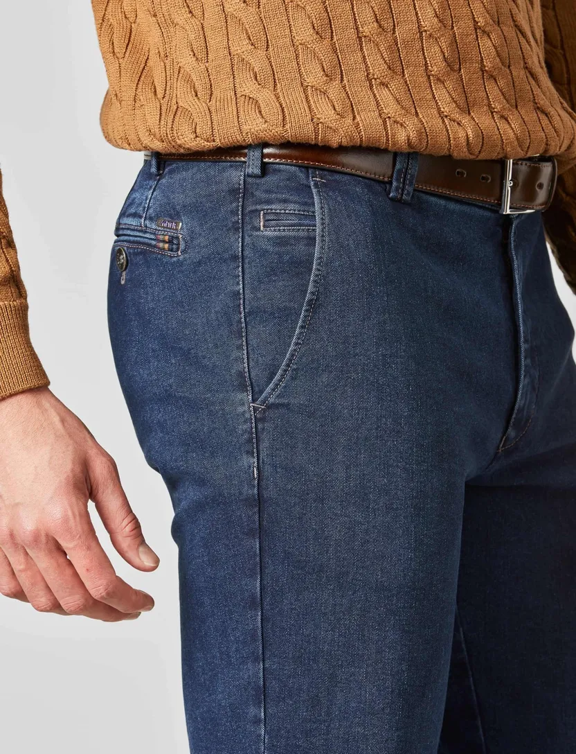Meyer jeans Bonn donkerblauw denim Perfect Fit