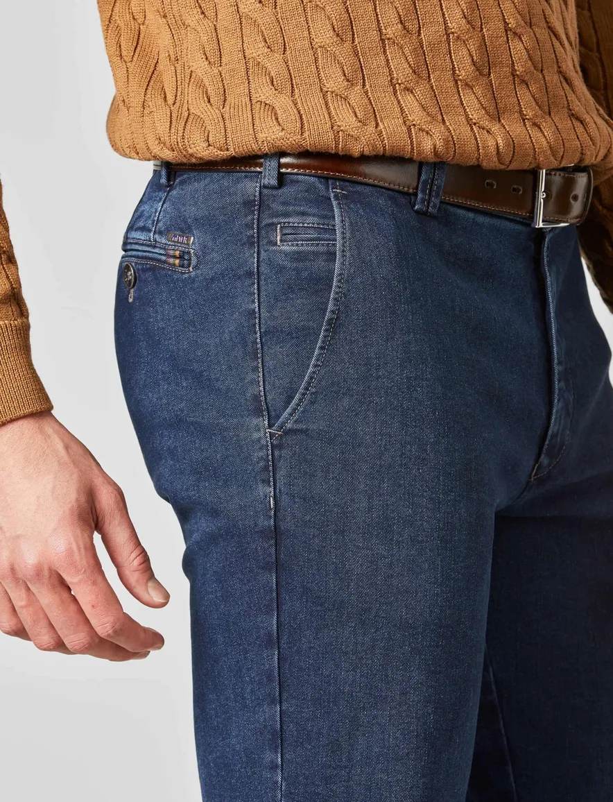 Meyer jeans Bonn donkerblauw denim Perfect Fit