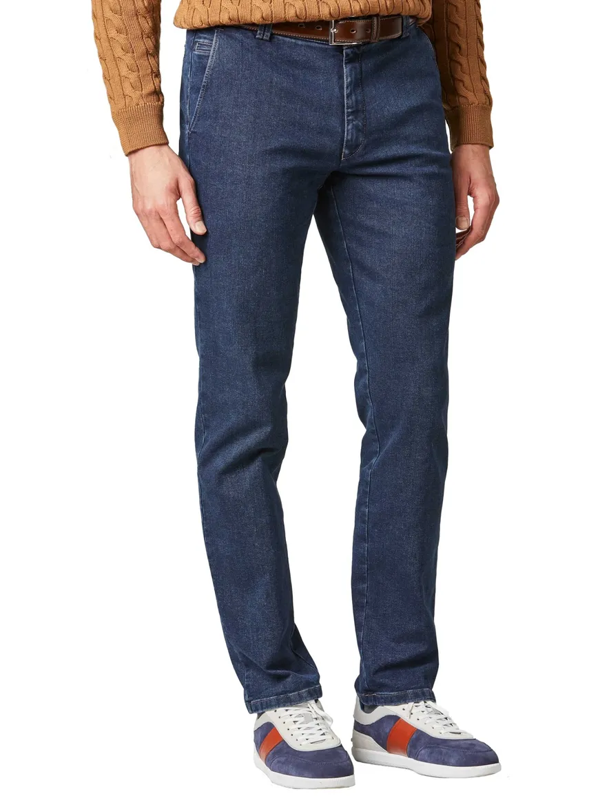 Meyer jeans Bonn donkerblauw denim Perfect Fit